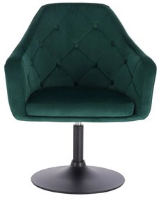 LuxuryForm DESIGN Kreslo ANDORA VELUR na čiernom tanieri - zelené