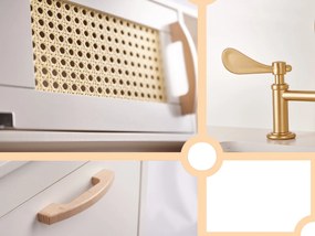 KIK Detská drevená kuchynka v retro štýle s príslušenstvom, 100 cm
