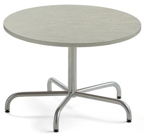 Stôl PLURAL, Ø900x600 mm, linoleum - šedá, strieborná