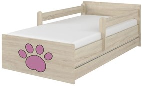 Raj posteli Detská posteľ " gravírovaná labka čivava " MAX  XL borovica nórska