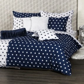 4Home bavlnené obliečky Stars Navy blue, 160 x 200 cm, 70 x 80 cm
