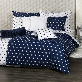 4Home bavlnené obliečky Stars Navy blue, 160 x 200 cm, 70 x 80 cm
