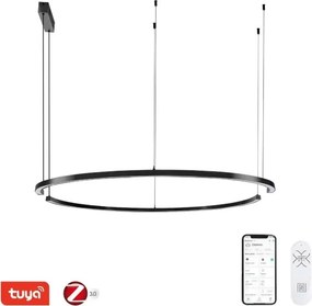 Immax NEO 07329L - LED stmievateľný závesný luster na lankách FINO 72W/230V 120 cm čierna Tuya+DO