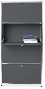 Kovová vysoká skrinka »CN3« so 4 výklopnými priehradkami, sivá