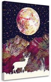 Gario Obraz na plátne Jeleň v horách abstrakt - Gab Fernando Rozmery: 40 x 60 cm