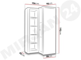 Šatníková skriňa Nadenas N14-O (jaseň tmavý). Vlastná spoľahlivá doprava až k Vám domov. 1122696