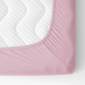 Goldea jersey elastická plachta - púdrovo ružová 200 x 220 cm