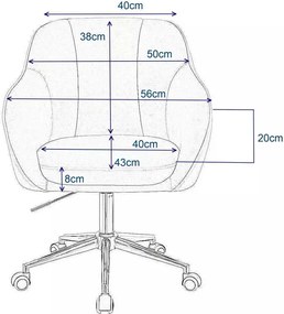 LuxuryForm DESIGN Stolička AVOLA VELUR na striebornej podstave s kolieskami - medová