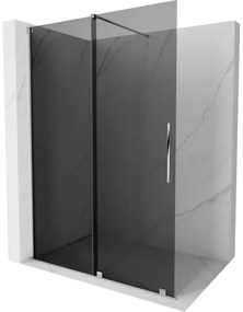 Mexen Velar, sprchová zástena s posuvnými dverami Walk-in 130 x 200 cm, 8mm šedé sklo, chrómová, 871-130-000-43-01