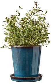 Kameninový obal na kvetináč ø 10 cm Gastro Dark Blue/Black – Bitz