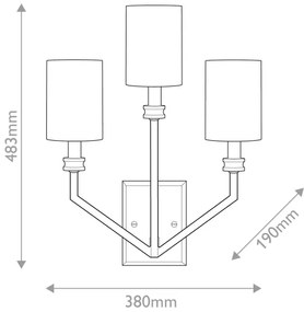 Hinkley HK-MOORE-WB3-HB - Nástenné svietidlo MOORE 3xE14/40W/230V zlaté