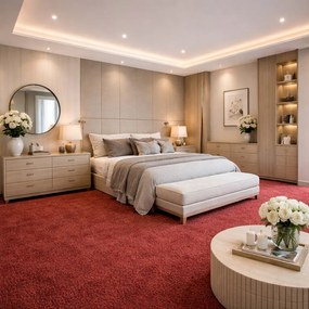Balta, Metrážny koberec Kashmira 6889, na mieru, šíře 4m, červená, twinback (filc+juta), obývacia izba