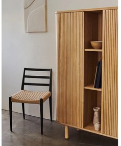 Skrinka v dekore jaseňa s posuvnými dverami v prírodnej farbe 110x160x40 cm Mailen – Kave Home