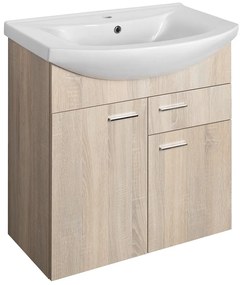 Aqualine Aqualine, ZOJA umývadlová skrinka 71,5x74x34cm, dub platin, 51175