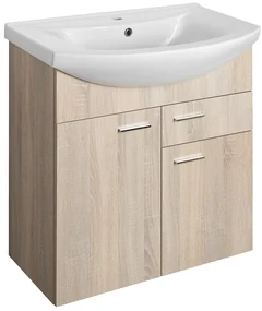 Aqualine Aqualine, ZOJA umývadlová skrinka 71,5x74x34cm, dub platin, 51175