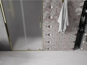 Mexen Velar, posuvné sprchové dvere do otvoru 100 cm, 8mm sklo námraza, zlatá lesklá, 871-100-000-31-50