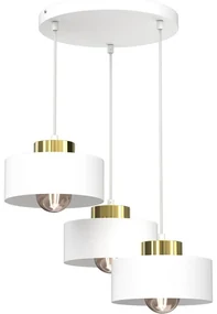 Luminex Luster na lanku MARTI 3xE27/15W/230V biela/zlatá LU9850