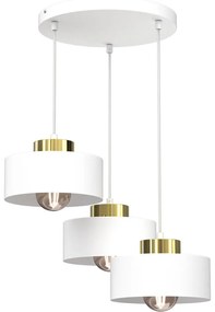 Luster na lanku MARTI 3xE27/15W/230V biela/zlatá