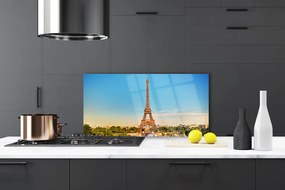 Sklenený obklad Do kuchyne Eiffelová veža paríž 100x50 cm