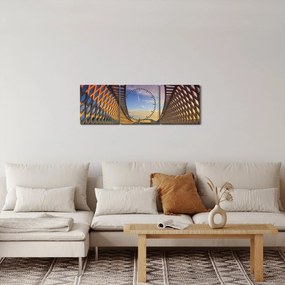 Obraz modernej architektúry mosta (s hodinami) (90x30 cm)