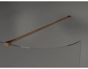 Mexen Kioto, zaoblená sprchová zástena 110 x 200 cm, 8mm číre sklo, profil ružové zlato, 800-110-101-60-06