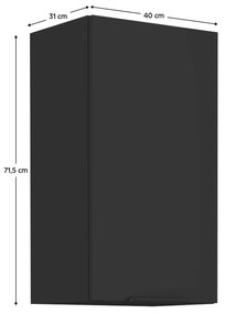 Horná kuchynská skrinka Siber 40 G-72 1F - čierna