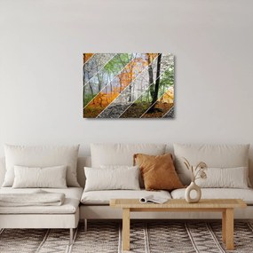 Sklenený obraz - Striedanie ročných období (70x50 cm)