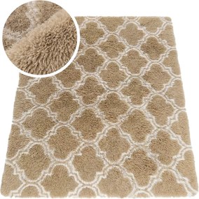 TZ Béžový vzorovaný koberec shaggy Decor Latern Rozmer: 100x150 cm