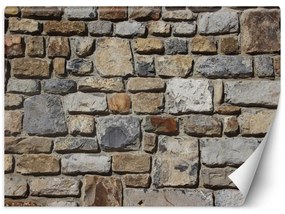 Fototapeta, Kamenná zeď kamenný vzhled zdi 3d - 200x140 cm