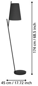 Eglo 390134 - Stojacia lampa PETROSA 1xE27/40W/230V čierna