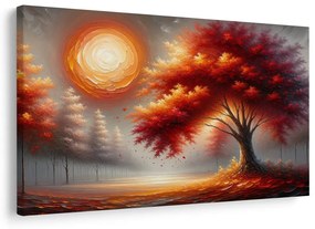 Obraz ohnivý strom života v jesennom slnku