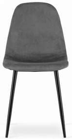 Set troch jedálenských stoličiek COMO sivé (čierne nohy) (3ks)