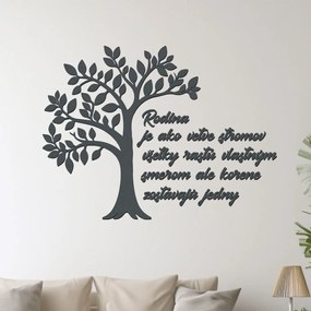 dřevo života Drevený strom Rodina sú korene Farebný vzor: Antracitová, Rozmery (cm): 79x60