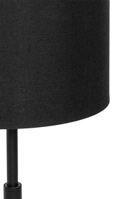 Moderná stolná lampa s textilným tienidlom čierna so zlatom - VT 1