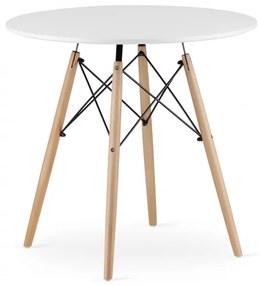 Jedálenský stôl TODI biely 80 cm s tromi stoličkami OSAKA biele