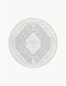 Okrúhly ručne tkaný ženilkový koberec Neapel