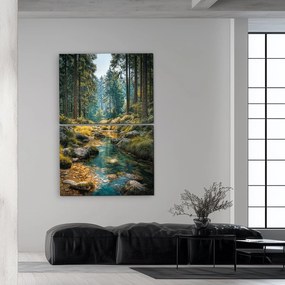 DUBLEZ | Drevený farebný obraz - Lesný potok