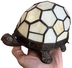 Dekoratívna Tiffany štýl lampa KORYTNAČKA Cream 21*14 cm