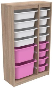 Organizér na hračky Dremonka 6 (dub sonoma + biela + ružová). Akcia -22%. Vlastná spoľahlivá doprava až k Vám domov. 1124289