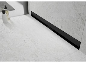 Mexen Flat nerezový sprchový žľab na stenu 120 cm vzor WALL, čierny, 1730120