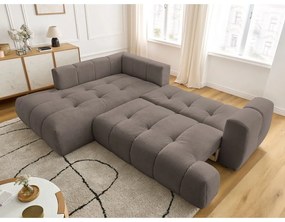 Taupe rozkladacia/s úložným priestorom rohová pohovka (ľavý roh/do L) Fuji – Bobochic Paris