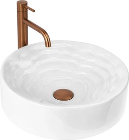 Keramické umývadlo na dosku REA CALLA ø 42 cm, biele