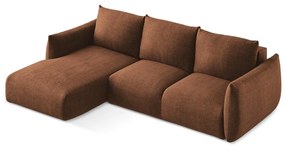 Terakotová rozkladacia rohová pohovka (ľavý roh/s leňoškou) Leila – Makamii