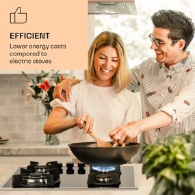 Klarstein Goldflame 4 Prime, plynová varná doska, 4 Messing horáky, sklokeramika