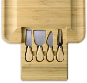 Servírovacia doska ESTERA s príborom, bambusová