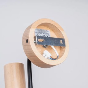 Sollux SL.1668 - Nástenná lampa TIMBO 1xE27/15W/230V čierna/béžová/buk