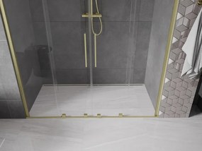 Mexen Velar Duo, posuvné dvere do otvoru 180x200 cm, 8mm číre sklo, zlatá matná, 871-180-000-02-55
