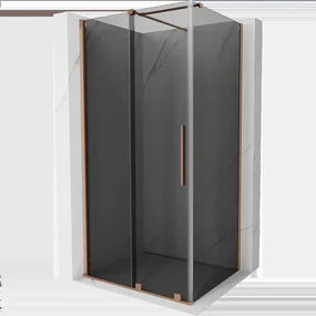 Mexen Velar posuvná sprchová kabína 120 x 75 cm, grafit, brúsená meď - 871-120-075-41-65