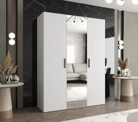 Šatníková skriňa 150 cm Borry 2 (biela + čierna). Akcia -20%. Vlastná spoľahlivá doprava až k Vám domov. 1125813