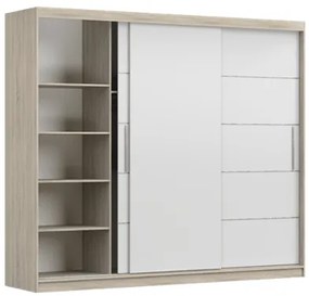 Šatníková skriňa ALBA II 250 cm dub sonoma/biela
